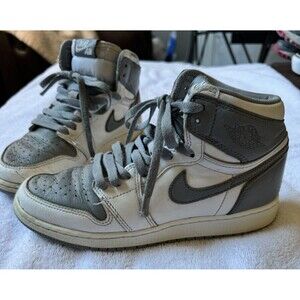 Nike Air Jordan 1 Mid Men’s Size 6 US  Gray White Leather Athletic